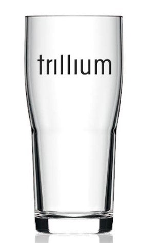 Trillium Raised Logo 16oz Glass