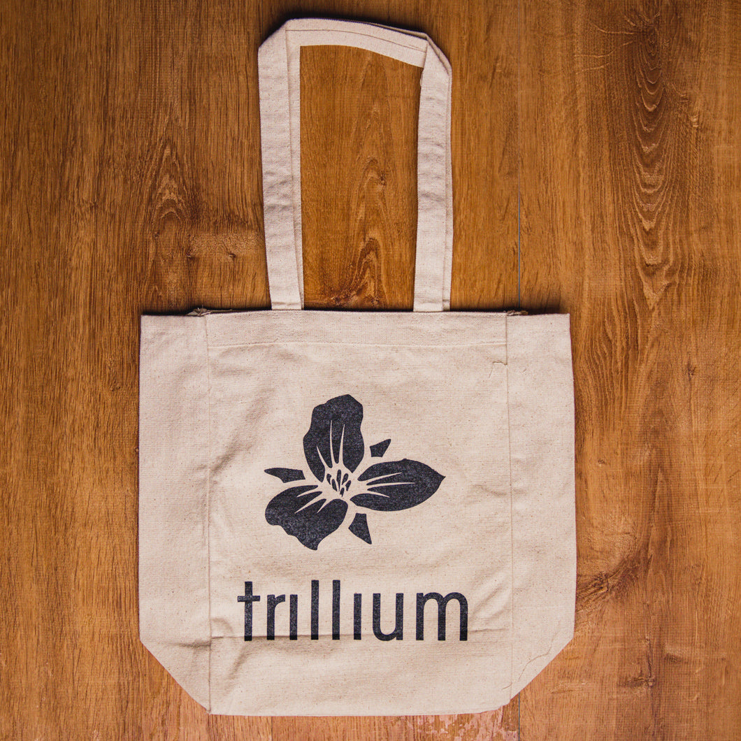 Trillium Stacked Logo Canvas Tote Bag